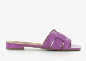 SANDALI CON FASCE INTRECCIATE VIOLA