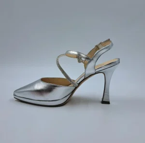 SANDALI CON NODO STRASS SLINGBACK ARGENTO