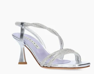 SANDALI DECORAZIONE STRASS ARGENTO