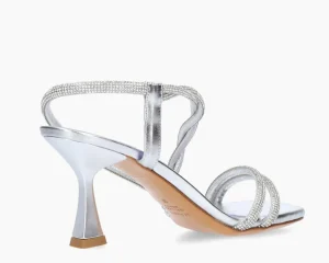 SANDALI DECORAZIONE STRASS ARGENTO
