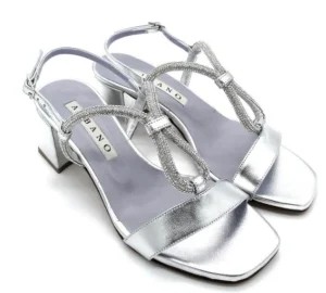 SANDALI DETTAGLI STRASS ARGENTO