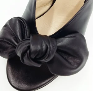 SANDALI DONNA PELLE FIOCCO