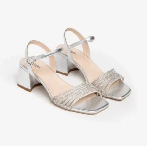 SANDALI FASCE STRASS ARGENTO