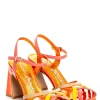 SANDALI FASCE VERNICE ARANCIO