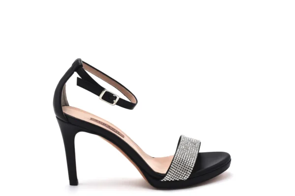 SANDALI FASCIA CRISTAL NERO