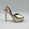 SANDALI FASCIA METALLIZZATO PLATINO