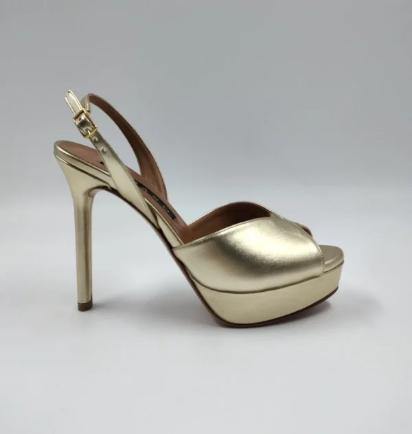 SANDALI FASCIA METALLIZZATO PLATINO