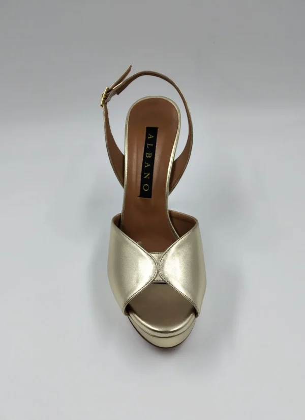 SANDALI FASCIA METALLIZZATO PLATINO