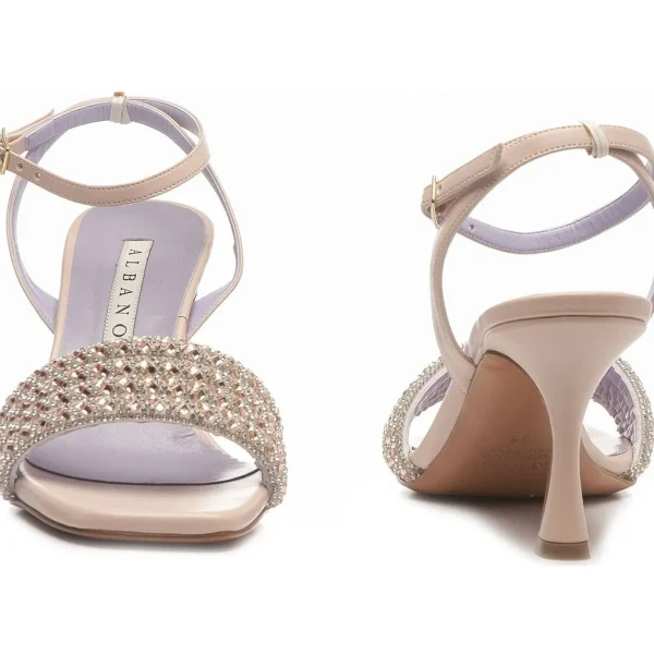 SANDALI FASCIA STRASS CIPRIA E ARGENTO