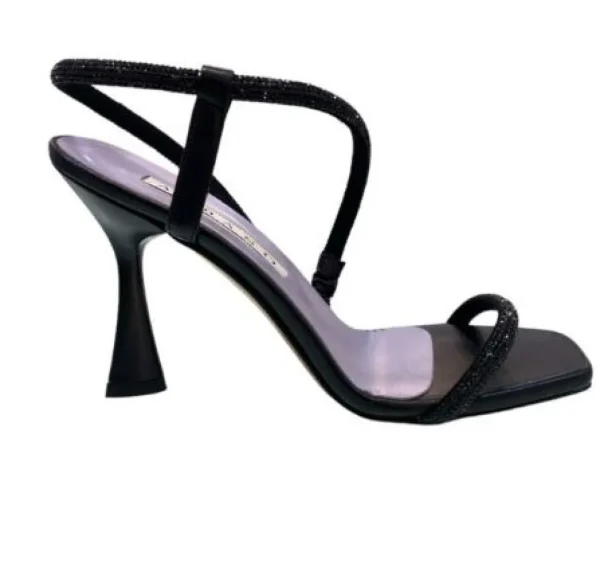 SANDALI FASCIA STRASS NERO