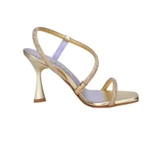 SANDALI FASCIA STRASS PLATINO