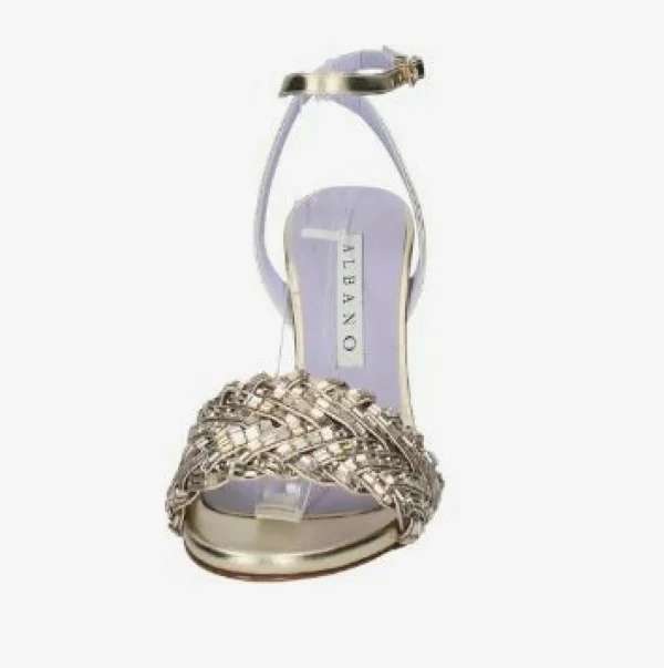 SANDALI FASCIA STRASS PLATINO