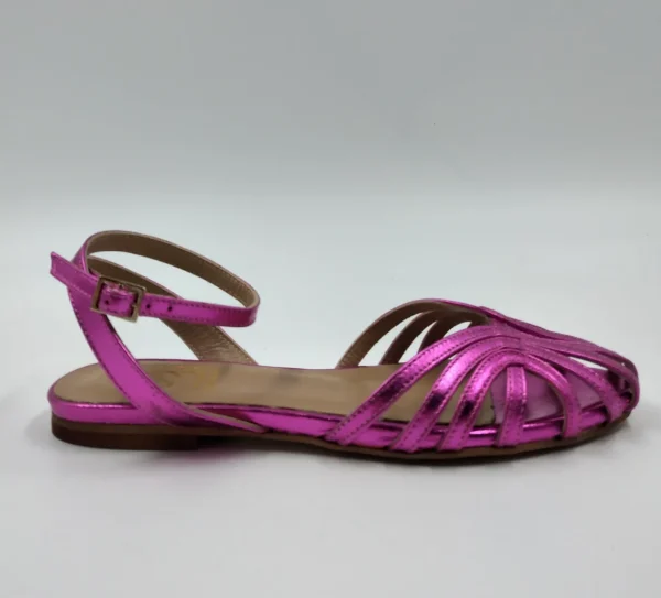SANDALI FLAT LAMINATOFUXIA