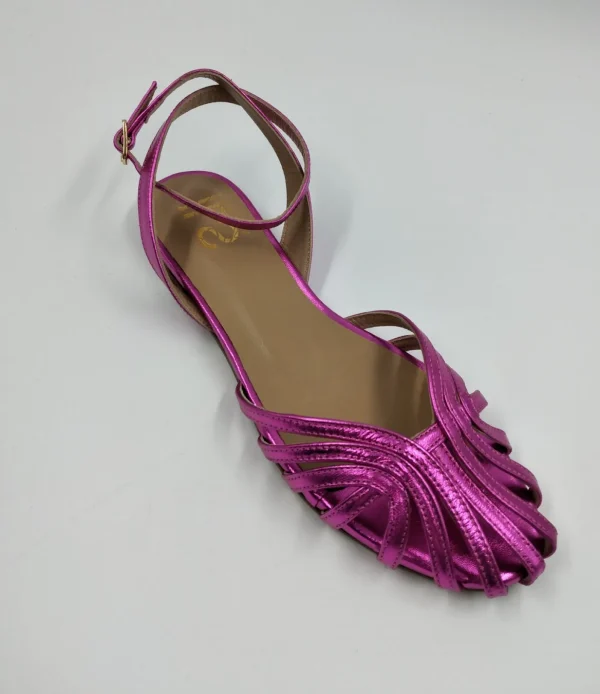 SANDALI FLAT LAMINATOFUXIA