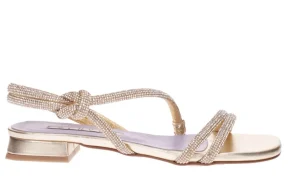 SANDALI FLAT NODO STRASS