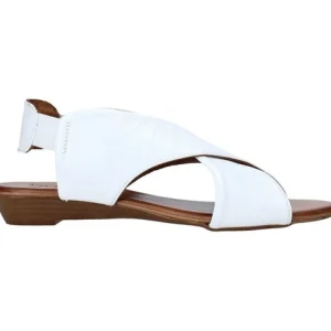SANDALI IN PELLE BIANCA TACCO BASSO