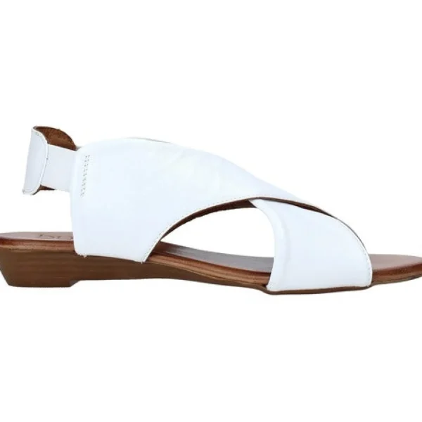 SANDALI IN PELLE BIANCA TACCO BASSO
