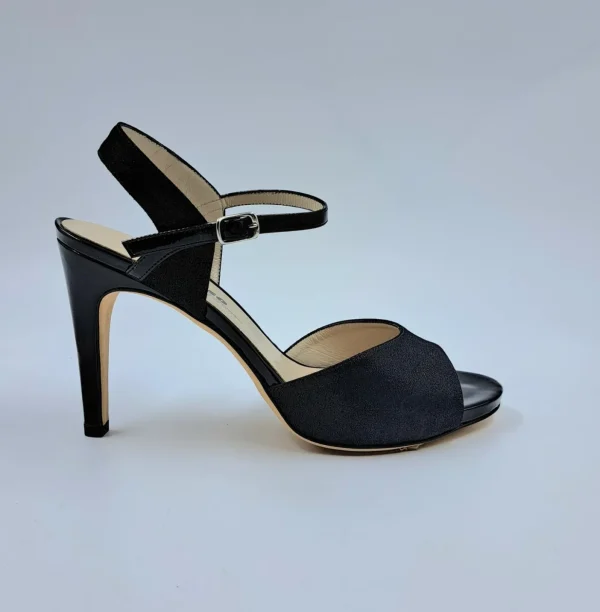 SANDALI IN TESSUTO LUX NERO