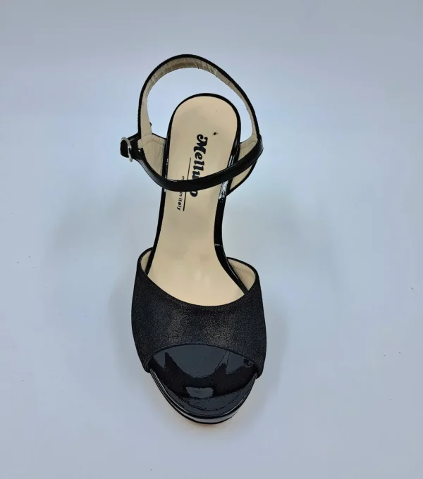 SANDALI IN TESSUTO LUX NERO