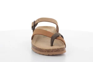 SANDALI INFRADITO PELLE BICOLOR TORTORA
