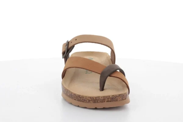 SANDALI INFRADITO PELLE BICOLOR TORTORA
