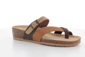 SANDALI INFRADITO PELLE BICOLOR TORTORA