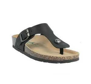 SANDALI INFRADITO PELLE NERA