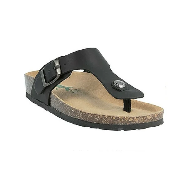 SANDALI INFRADITO PELLE NERA
