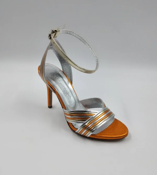 SANDALI LAMINATI ARANCIO ORO