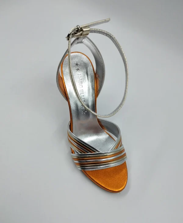 SANDALI LAMINATI ARANCIO ORO
