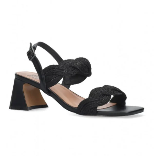 SANDALI LARA TRECCIA NERO