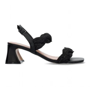 SANDALI LARA TRECCIA NERO