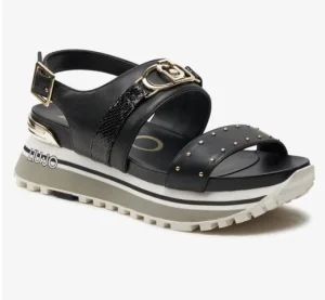 SANDALI MAXI WONDER MINI BORCHIE NERO