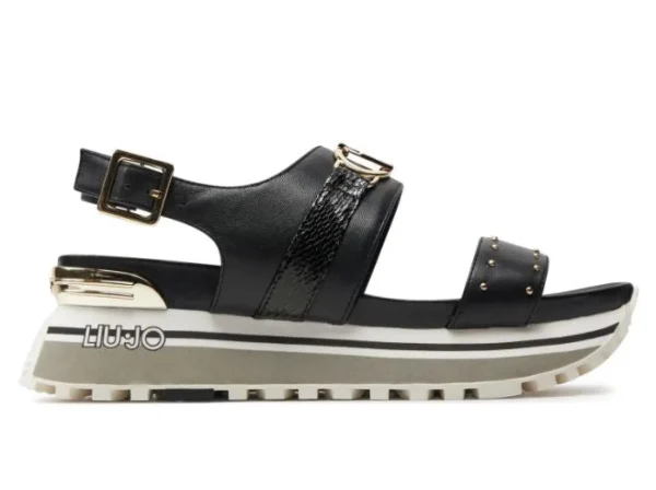 SANDALI MAXI WONDER MINI BORCHIE NERO