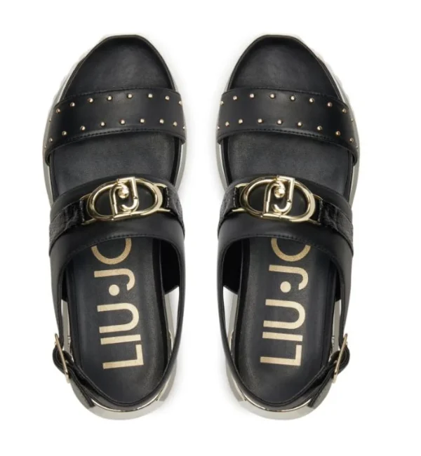 SANDALI MAXI WONDER MINI BORCHIE NERO