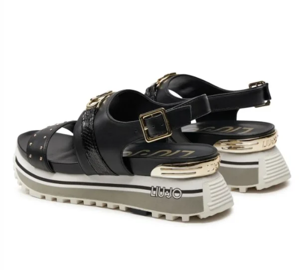 SANDALI MAXI WONDER MINI BORCHIE NERO