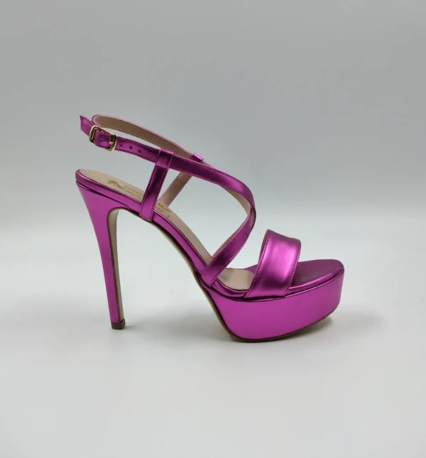 SANDALI METALLIZZATO FUXIA
