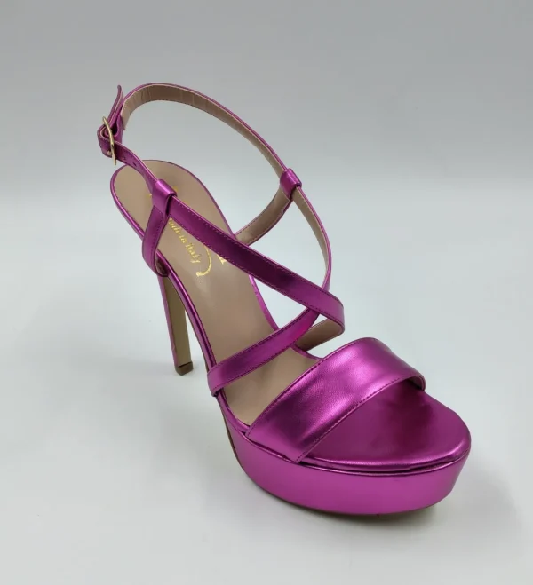 SANDALI METALLIZZATO FUXIA
