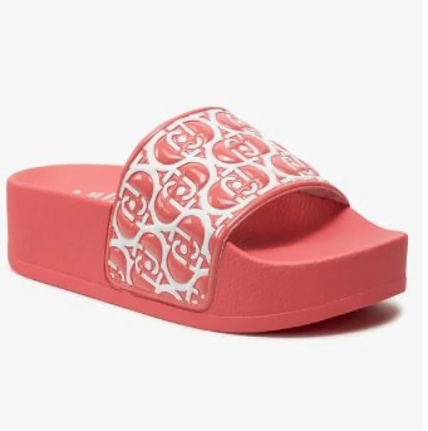 SANDALI MYKONOS CON FASCIA LOGO ALL OVER ROSA