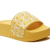 SANDALI MYKONOS CON FASCIA LOGO ALL OVER GIALLO