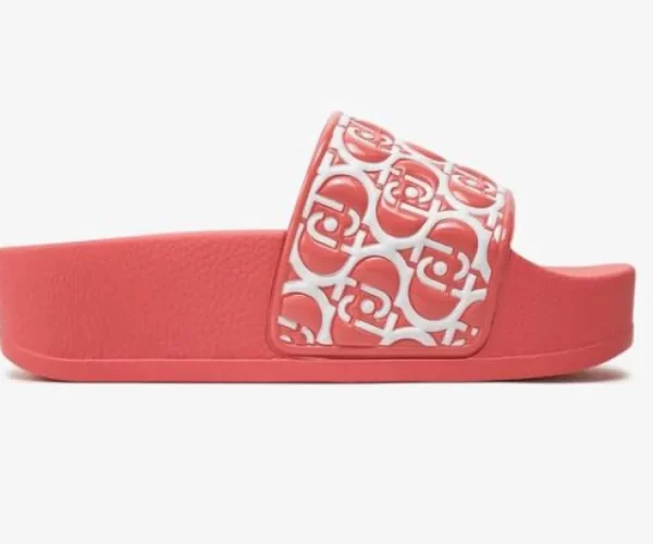 SANDALI MYKONOS CON FASCIA LOGO ALL OVER ROSA