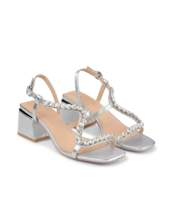 SANDALI NARI CON STRASS SILVER