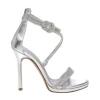 SANDALI NODO STRASS CAVIGLIA ARGENTO