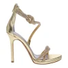 SANDALI NODO STRASS CAVIGLIA PLATINO