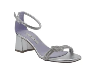 SANDALI NODO STRASS TACCO QUADRATO