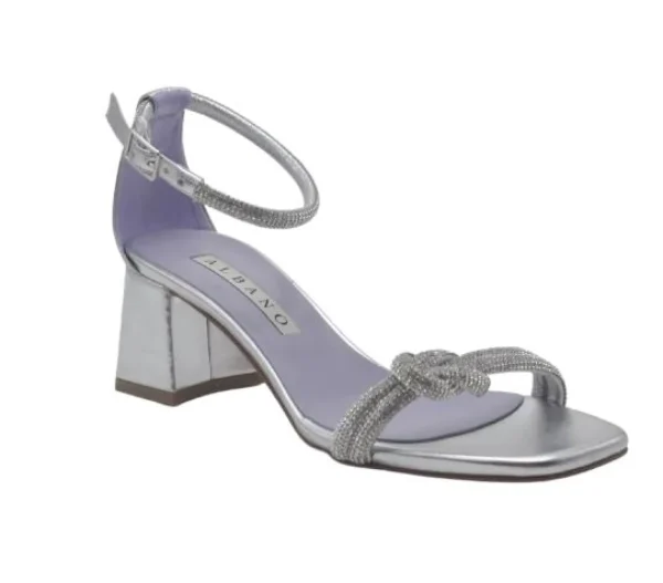 SANDALI NODO STRASS TACCO QUADRATO