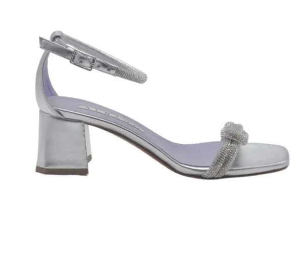SANDALI NODO STRASS TACCO QUADRATO