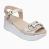 SANDALI PELLE BEIGE APPLICAZIONE METALLICA