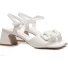 SANDALI PELLE BIANCA CON FIBBIA