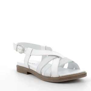 SANDALI PELLE FASCE BIANCO E ARGENTO